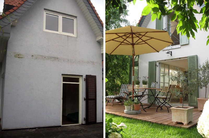 Ansicht von Süden vorher - nachher