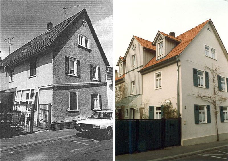 Hausansicht vorher - nachher